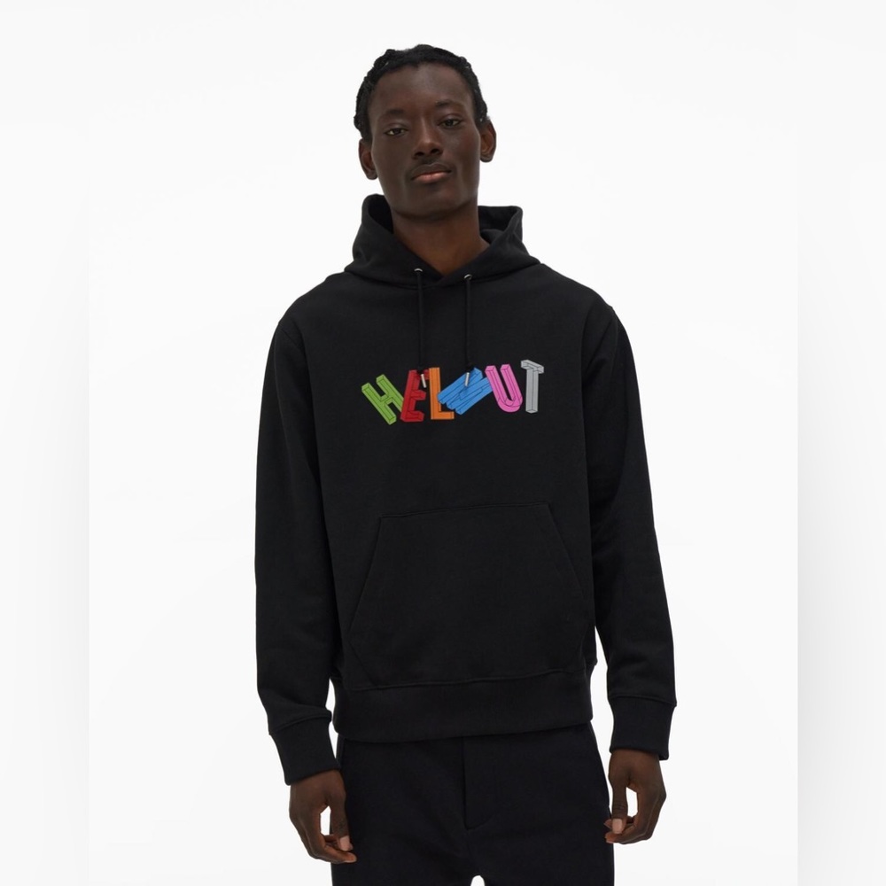 Helmut Lang 3D letter hoodie